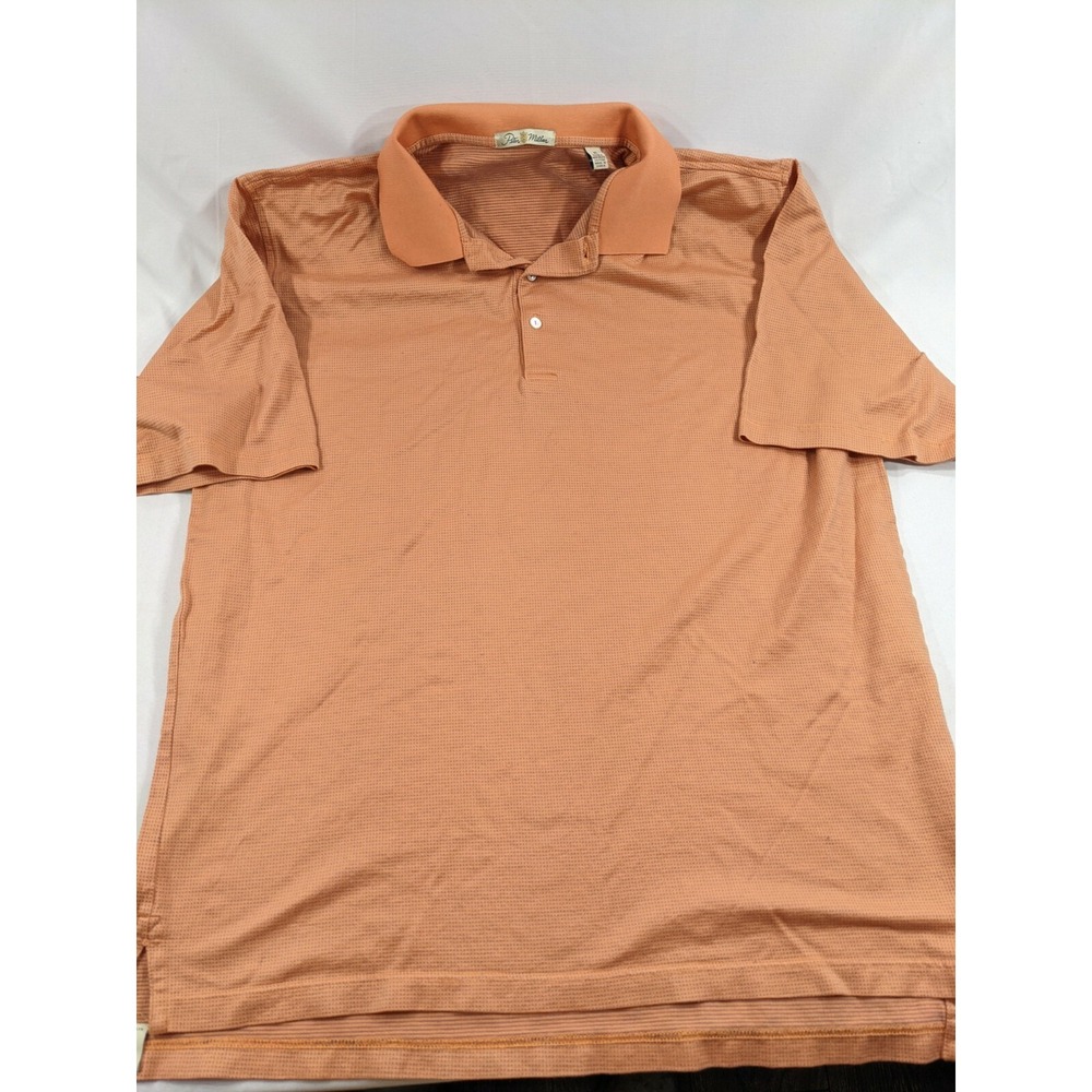 PETER MILLAR SHORT SLEEVE SHIRT GOLF POLO Peaches ORANGE MENS XL EUC
